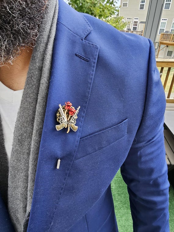 Guns & Roses II - Luxury Handmade Artisan Lapel Pin