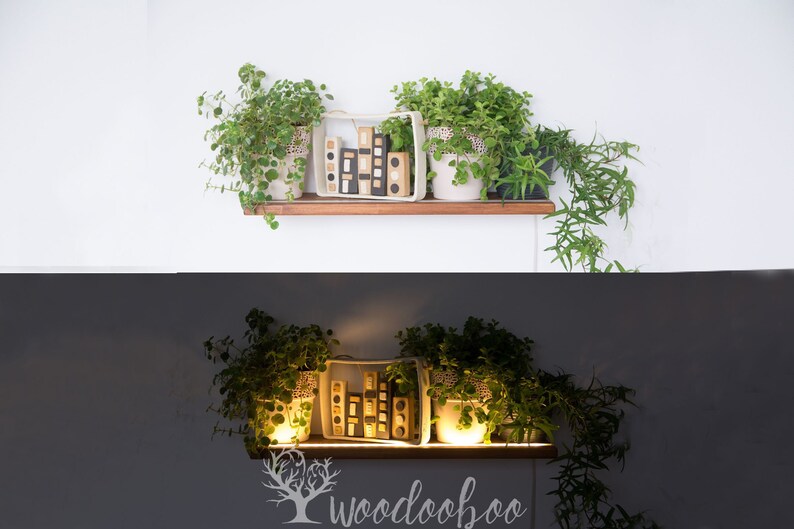 Illuminated Floating Shelf With Led Light Shelves Modern Wall Shelving