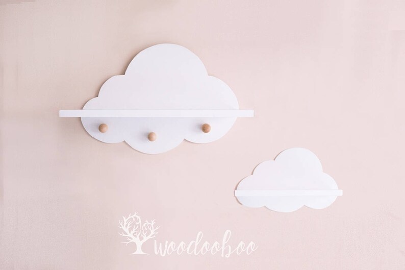 nursery shelves with hooks