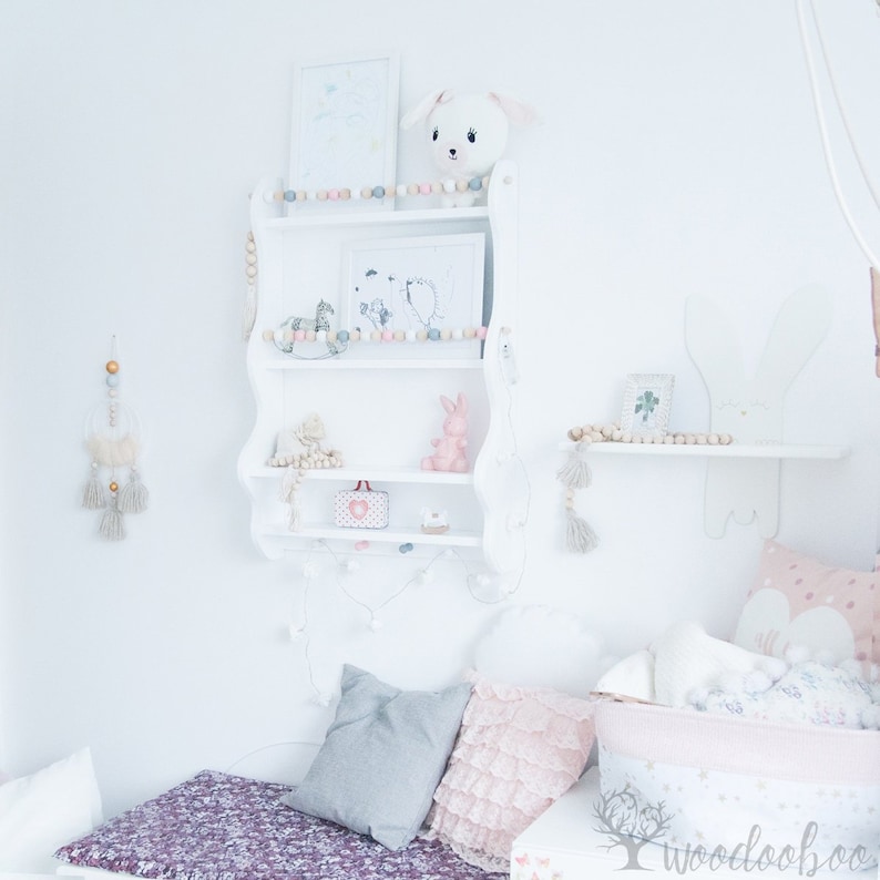 white shelf for nursery