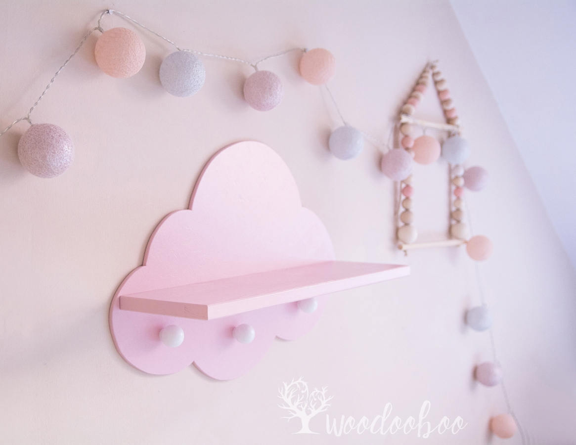 pink shelves for nursery