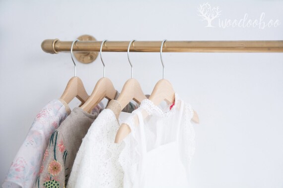 Kids Clothing Rack Gold Industrial Shower Rod Clothes Rack Etsy