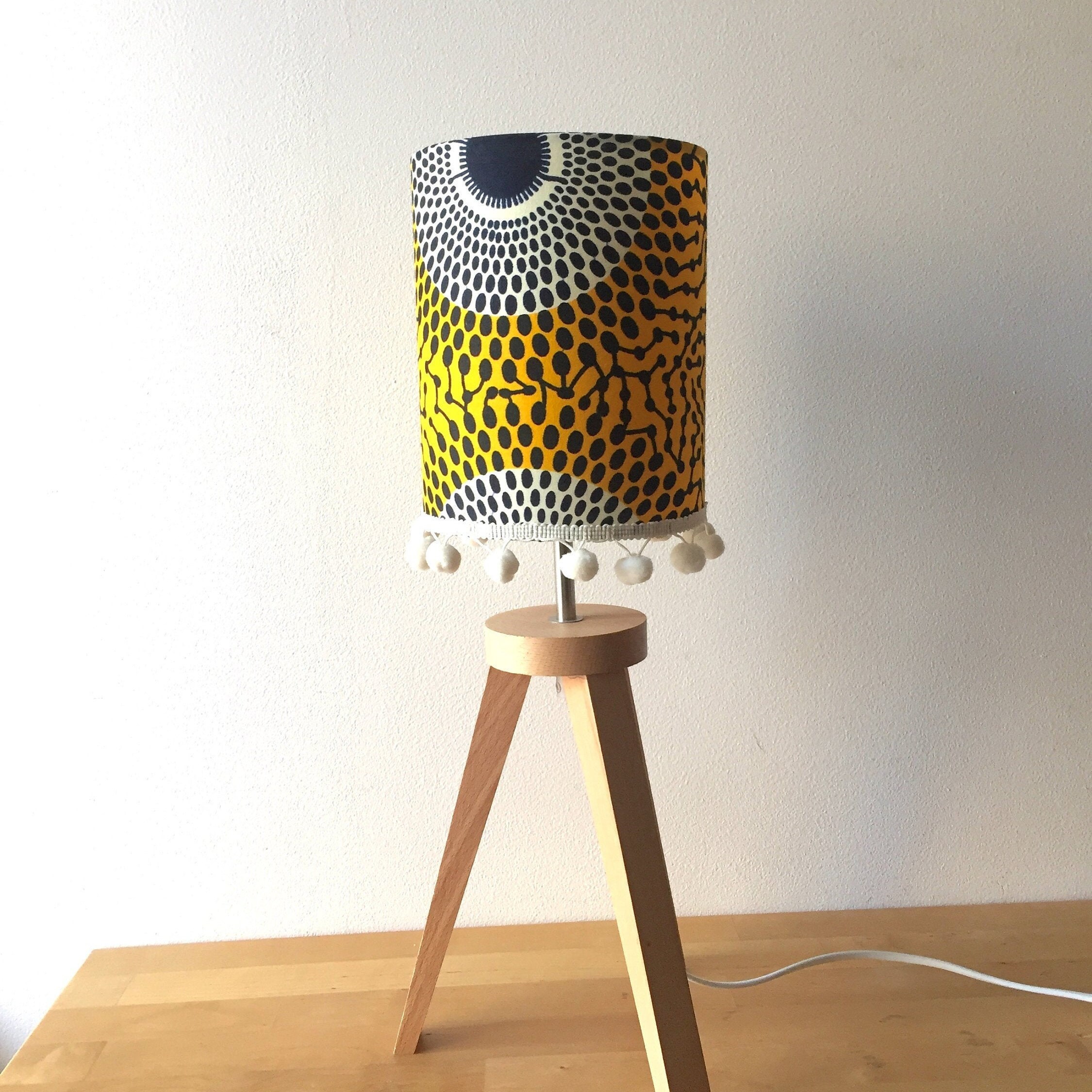 Abat-Jour Wax - Motifs Africains African Print Fabric Design Tissu Africain Lampshade Fait Main Hand
