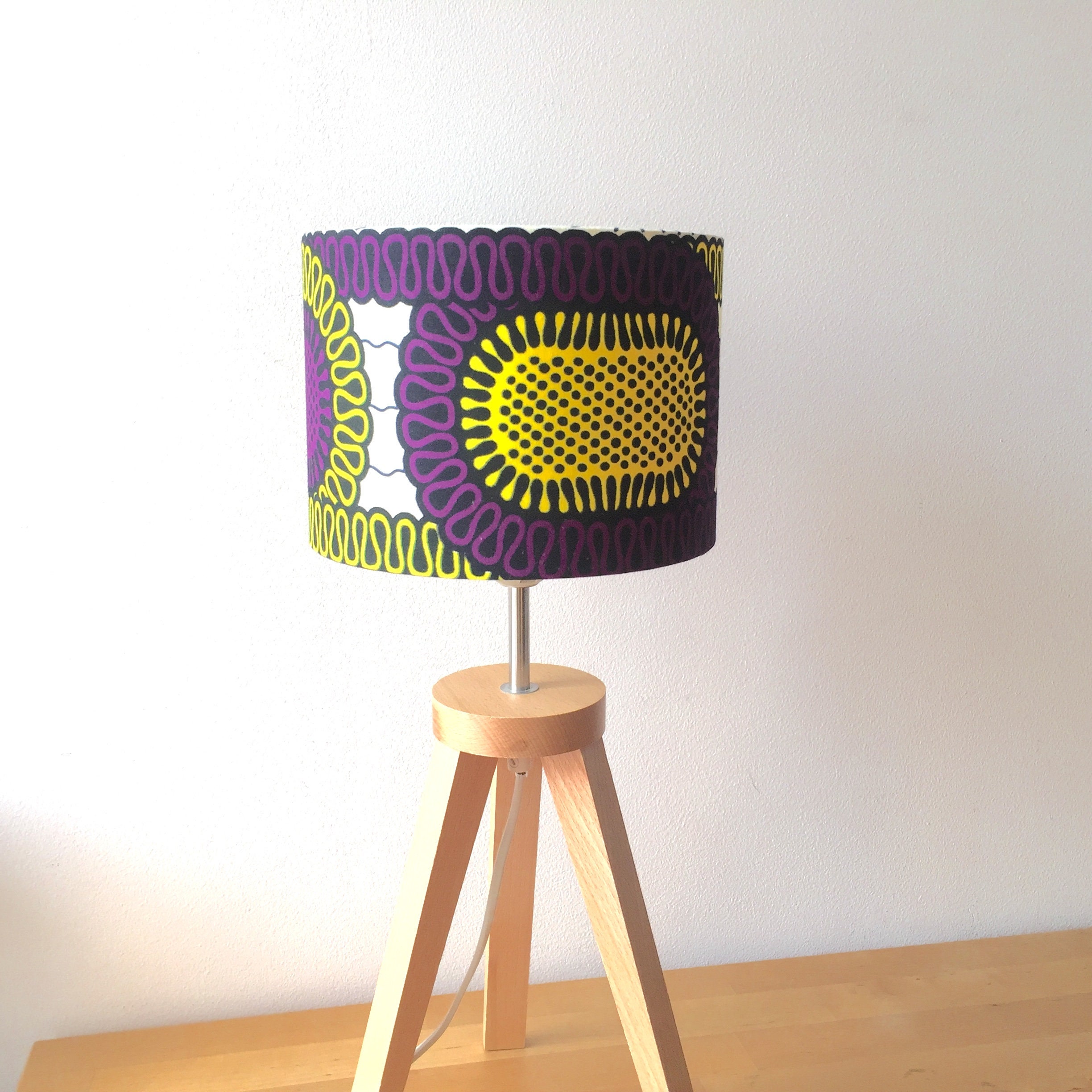 Abat-Jour Wax - Motifs Africains African Print Fabric Design Tissu Africain Lampshade Fait Main Hand