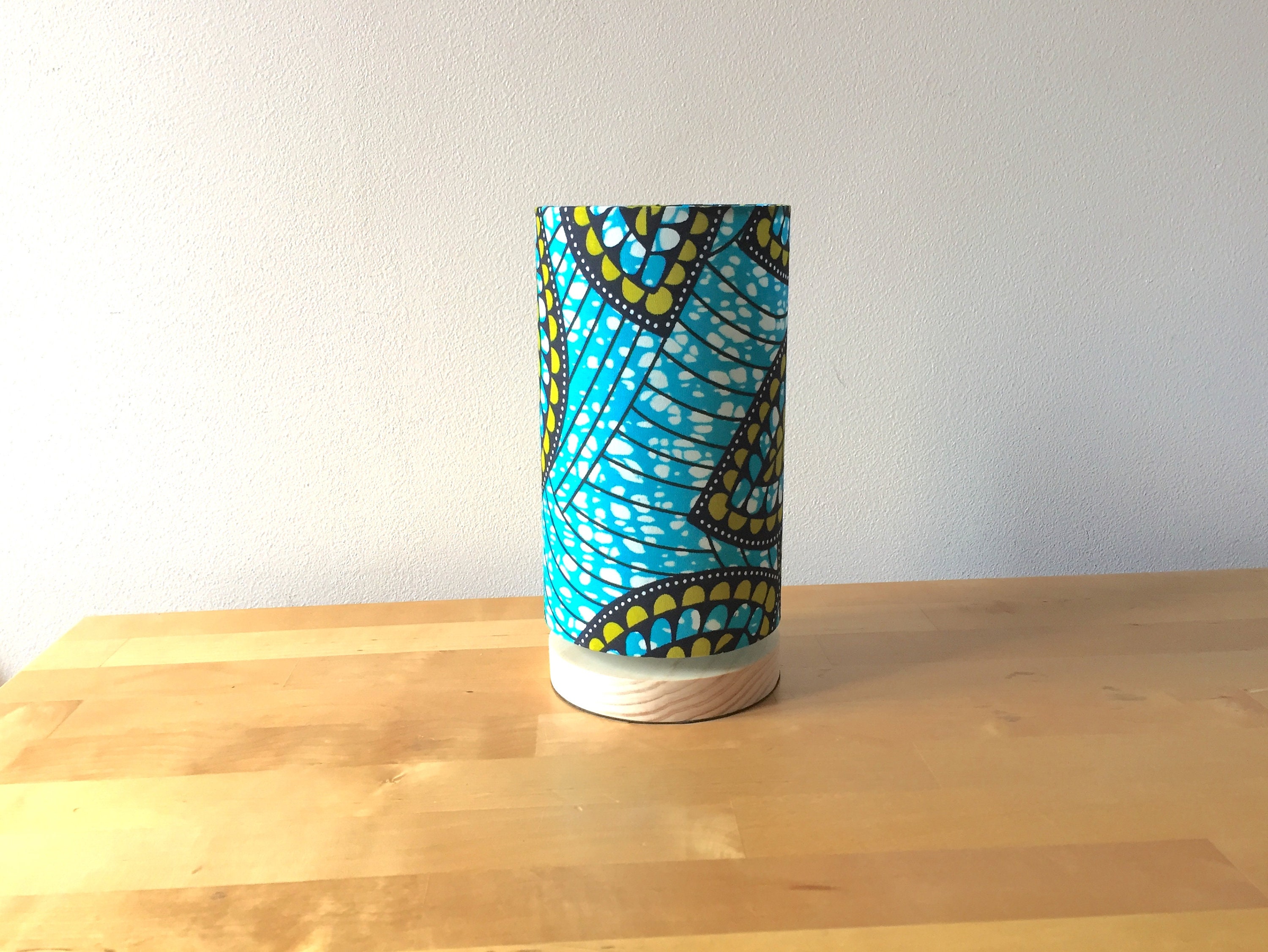 Lampe Wax - Motifs Africains African Print Fabric Design Tissu Africain Lampe à Poser Fait Main Hand