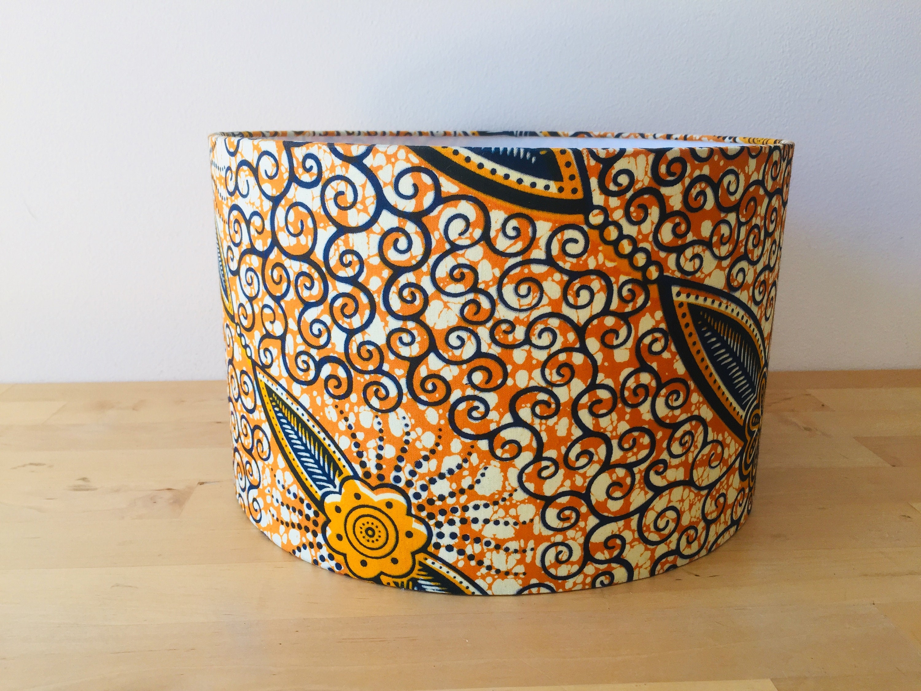 Abat-Jour Wax - Motifs Africains African Print Fabric Design Tissu Africain Lampshade Fait Main Hand