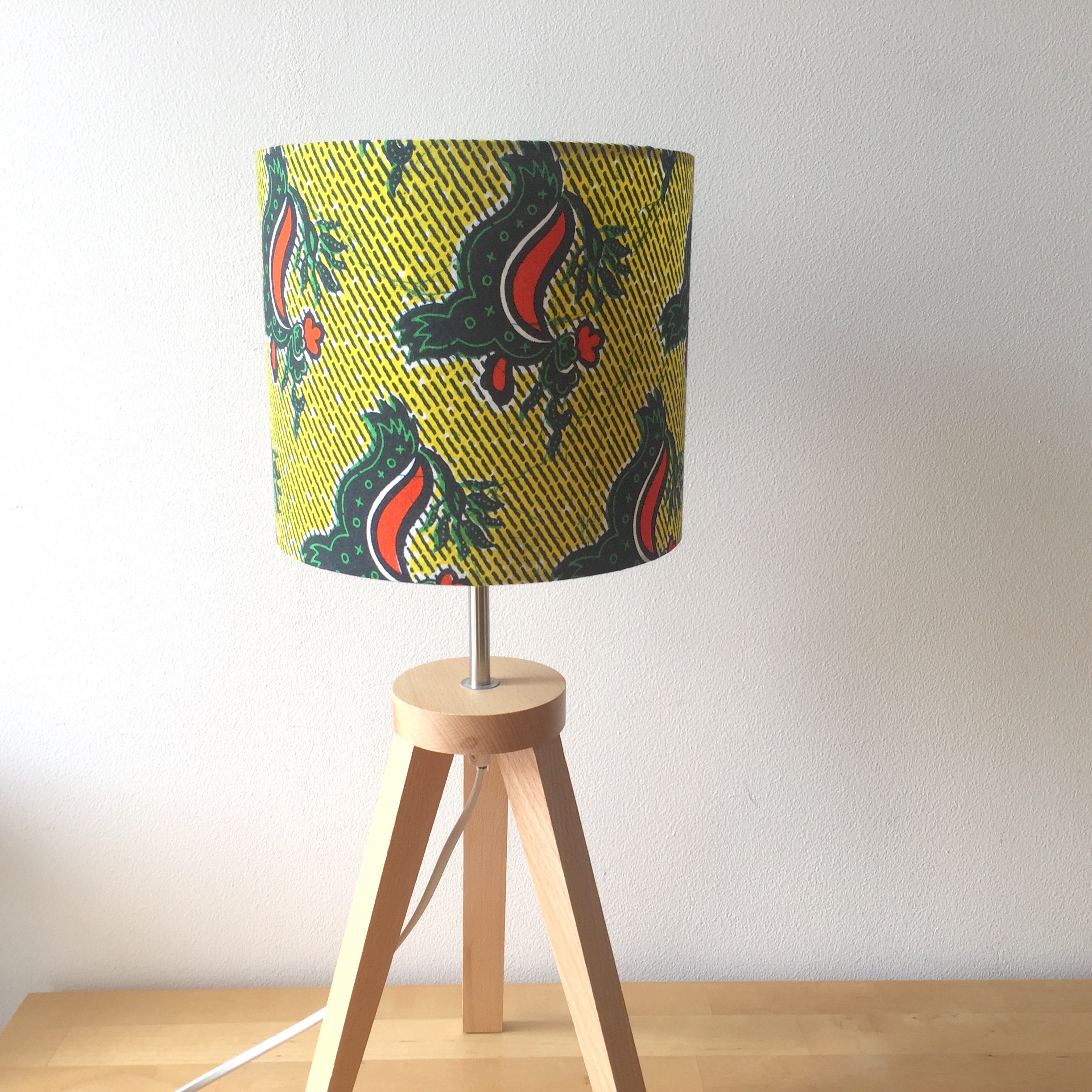 Abat-Jour Wax - Motifs Africains African Print Fabric Design Tissu Africain Lampshade Fait Main Hand