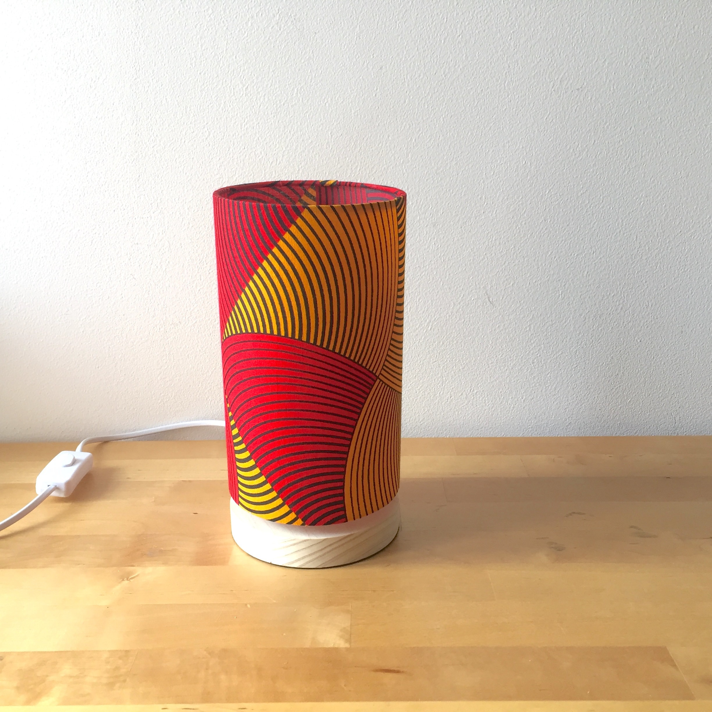 Lampe Wax - Motifs Africains African Print Fabric Design Tissu Africain Lampe à Poser Fait Main Hand
