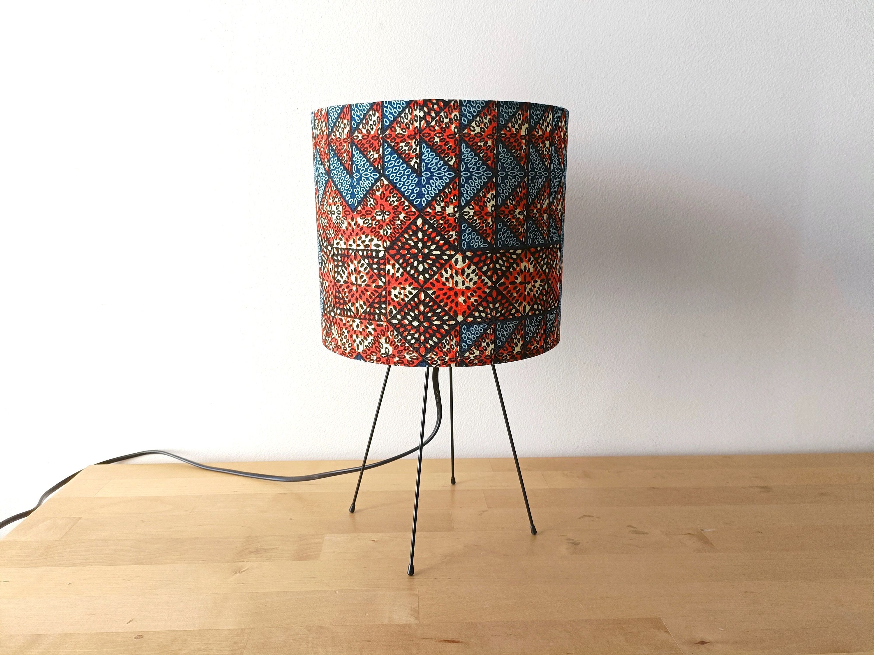 Lampe Wax - Motifs Africains African Print Fabric Design Tissu Africain Lampe à Poser Fait Main Hand