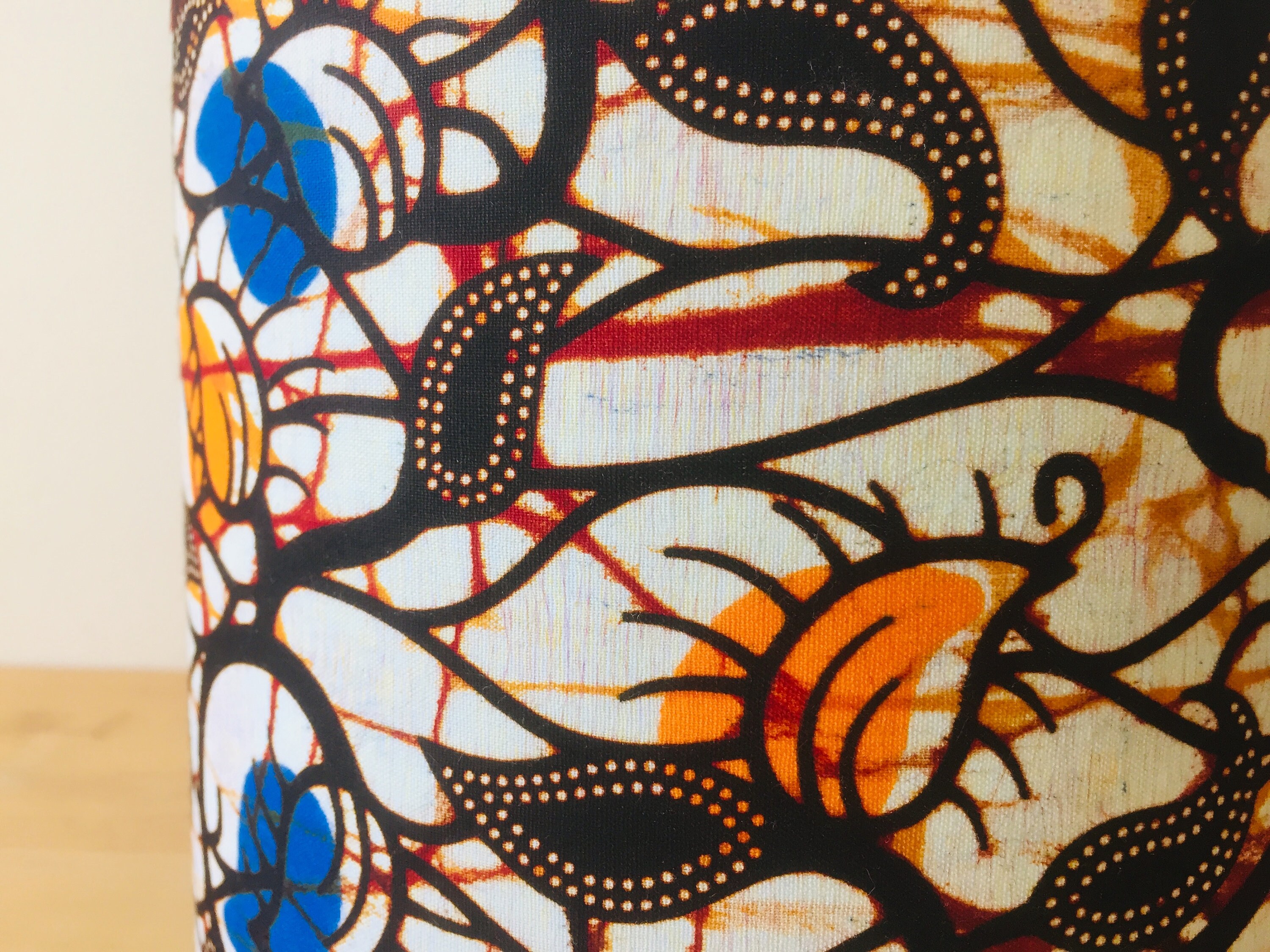 Abat-Jour Wax - Motifs Africains African Print Fabric Design Tissu Africain Lampshade Fait Main Hand