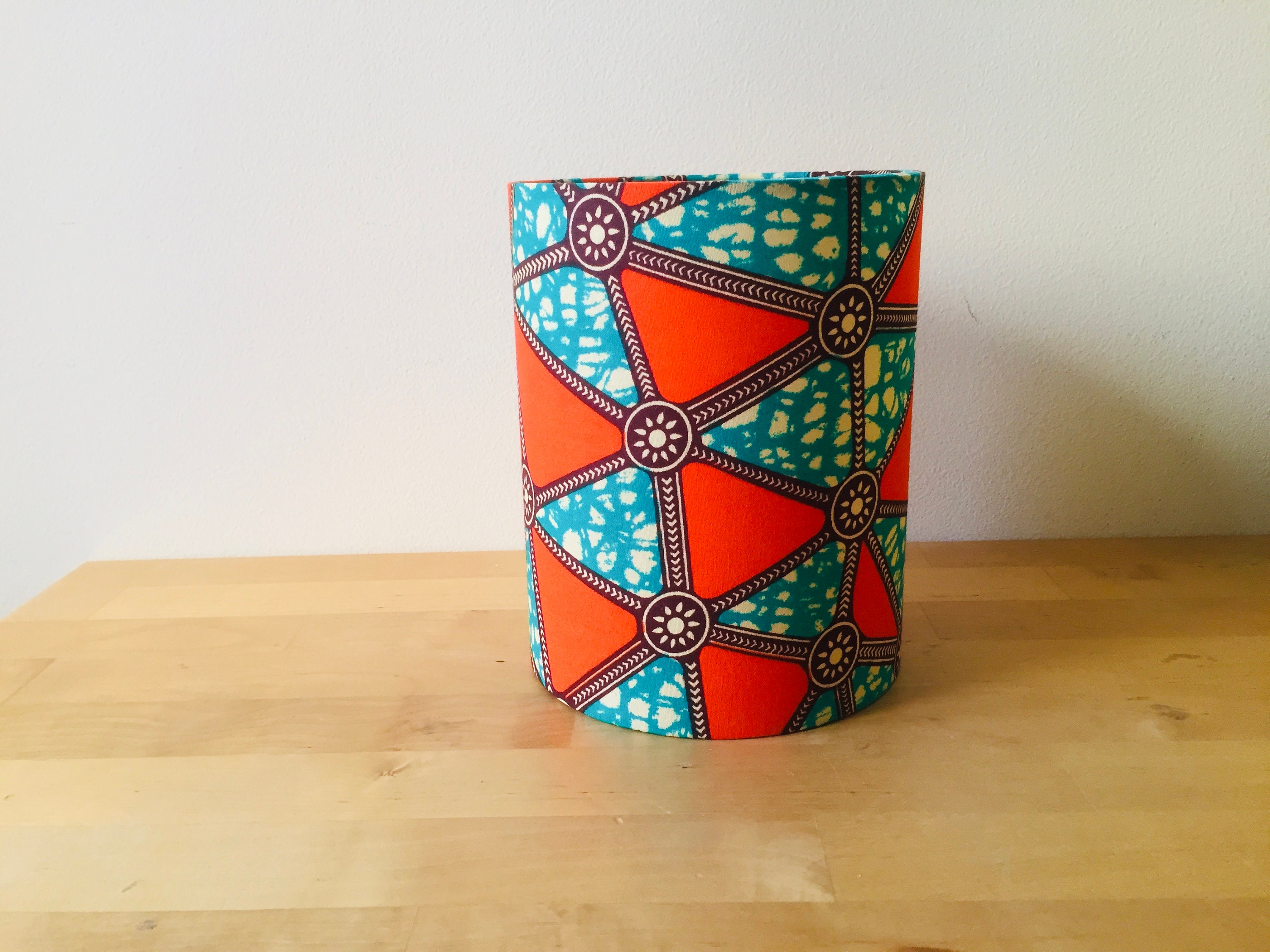 Abat-Jour Wax - Motifs Africains African Print Fabric Design Tissu Africain Lampshade Fait Main Hand