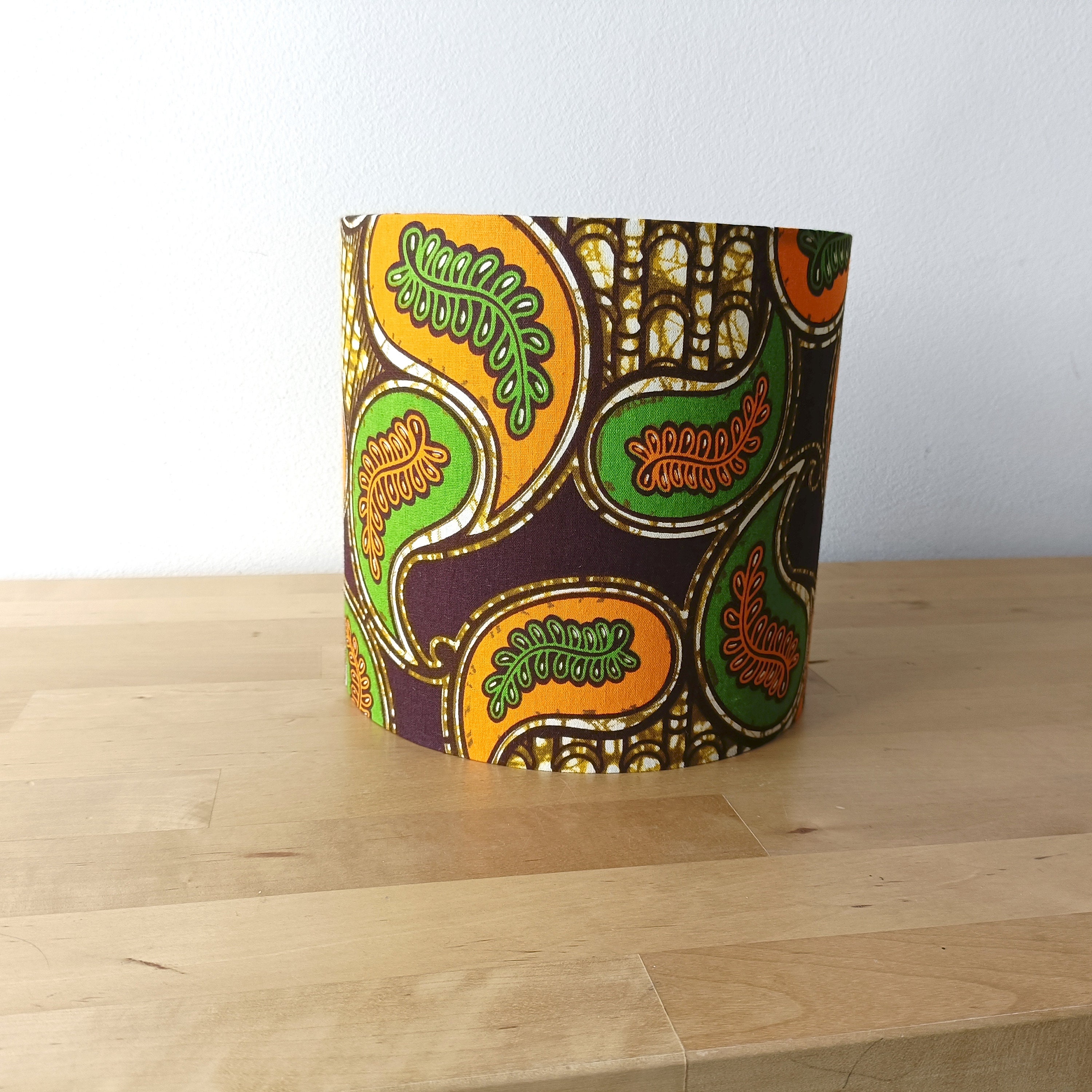 Abat-Jour Wax - Motifs Africains African Print Fabric Design Tissu Africain Lampshade Fait Main Hand