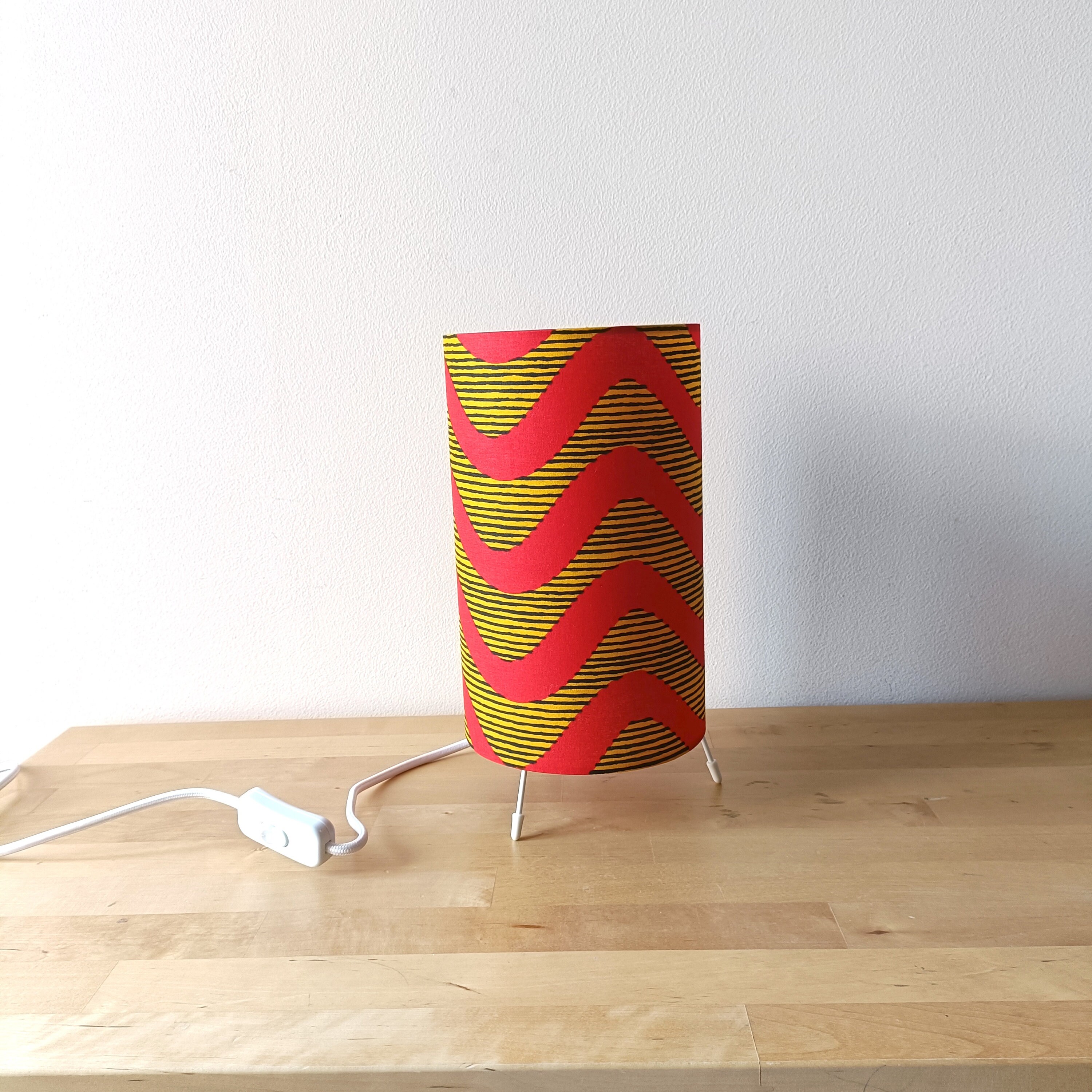 Lampe Wax - Motifs Africains African Print Fabric Design Tissu Africain Lampe à Poser Fait Main Hand