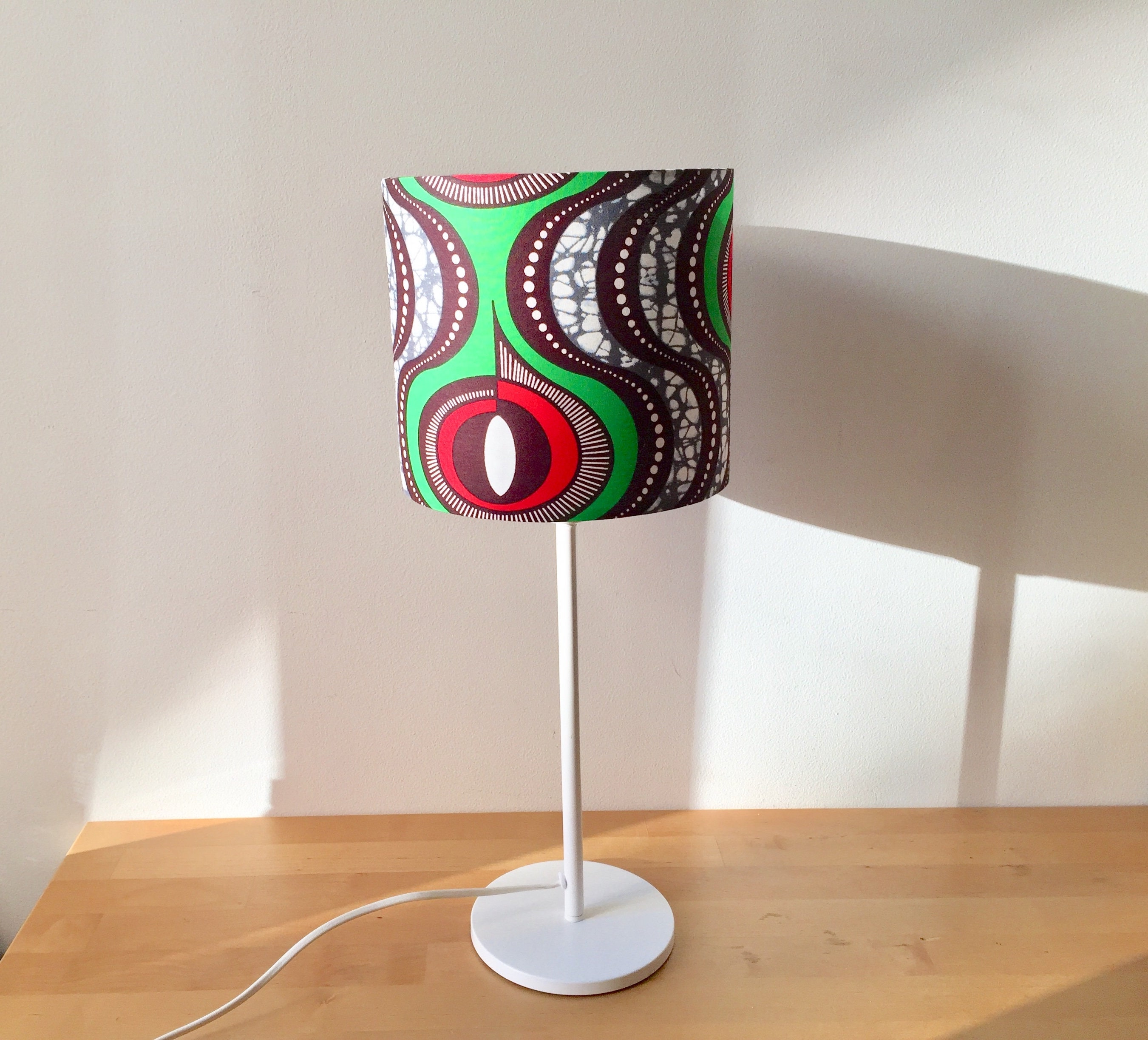 Abat-Jour Wax - Motifs Africains African Print Fabric Design Tissu Africain Lampshade Fait Main Hand