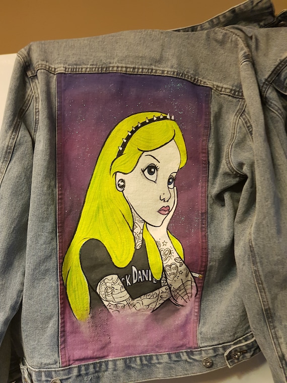 Wonderland Punk Painted Denim Jacket 