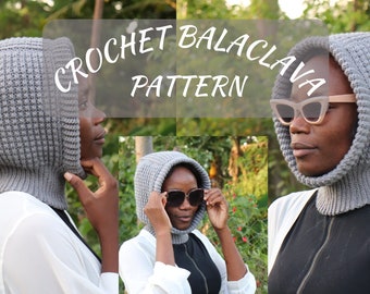 Rail rib crochet balaclava Pattern/ crochet hooded cowl / easy balaclava crochet pattern.