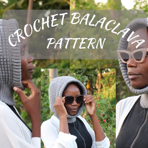 Rail rib crochet balaclava Pattern/ crochet hooded cowl / easy balaclava crochet pattern.