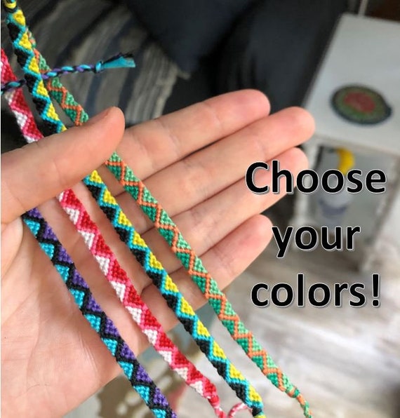 Zigzag Friendship Bracelet Rainbow Knotted Bracelet Custom String Bracelet  Wrist Band Handwoven Bracelet Woven Jewelry Knot Wrist Cuff Boho - Etsy  Canada | Bracelet noeud, Bracelet noué, Bracelet diy