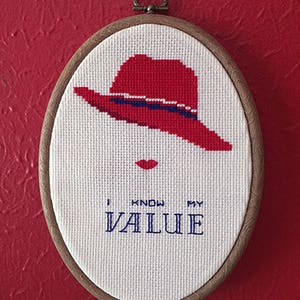 Schema punto croce Conosco il mio valore (Agente Carter).