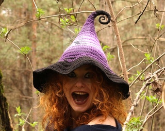 Witch Hat Crochet PDF Pattern/ Halloween Witch Costume Hat pattern/ Fairy hat pattern/ Wizard Hat pattern