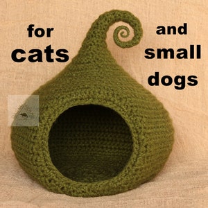 Cat bed crochet pattern/ Small dog cave bed/ Calabash-house DIY (Digital PDF)