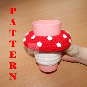 Mushroom Cup Cozy Crochet Pattern/ Easy Halloween Coffee Sleeve (PDF Download) image 5