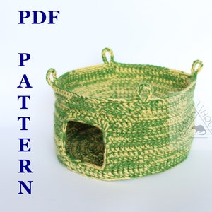 Modello per nascondiglio per criceti/Cubo amaca per topi/Nascondiglio per geco leopardo/Sacca per petauro dello zucchero/Piccolo pappagallo, nido per uccelli/SCHEMA PDF all'uncinetto per animali domestici