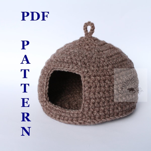 Hamster hideout/ Rat hammock/ Leopard gecko hide/ Sugar glider pouch/ Hanging Pet Nest/ Small parrot, Bird nest Crochet PDF PATTERN