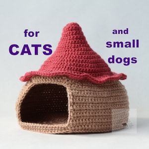 Cat hut crochet pattern/ Small dog house crochet pattern/ Cat bed, house, cave pattern