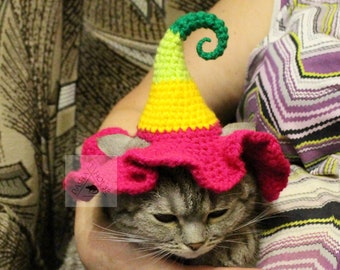 Cat Sunhat Crochet Pattern/ Cat Flower Headband Pattern/ Crochet - Main Image