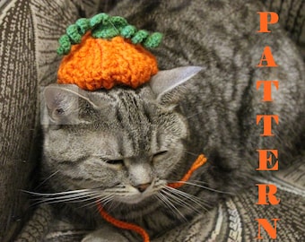 Pumpkin Cat Hat Crochet Pattern, Halloween Costume (PDF Download)