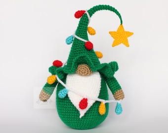 Christmas Tree Gnome crochet pattern/ Amigurumi Christmas Tree gnome/ Christmas Gnome DIY/ Crochet Holiday Winter gnome