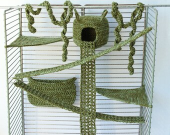 8 Pieces Sugar glider cage set/ Sugar glider Hammock/ Sugar glider house/ Sugar glider bonding pouch /Sugar bear set/ Sugar glider cage toys