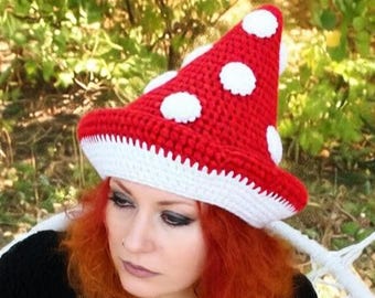 Mushroom Witch Hat Crochet Pattern/ Halloween Costume Cosplay (PDF Download)