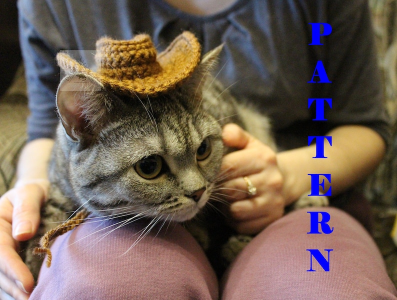 Crochet Cat Cowboy Hat Pattern/ Crochet 