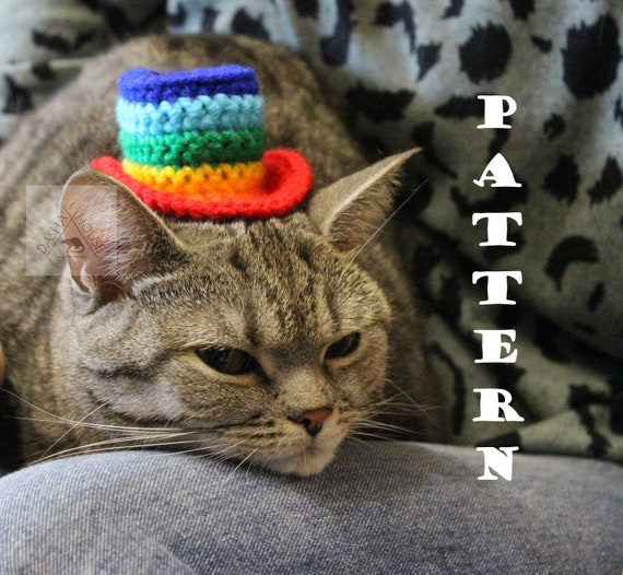 Top Hat for Cat Crochet Pattern/ Diy Crochet Pattern Rainbow Etsy