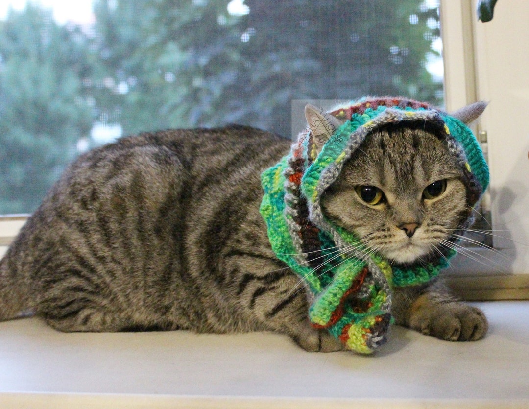 Babushka Scarf Cat Crochet Pattern/ Shawl, Wrap for Cat