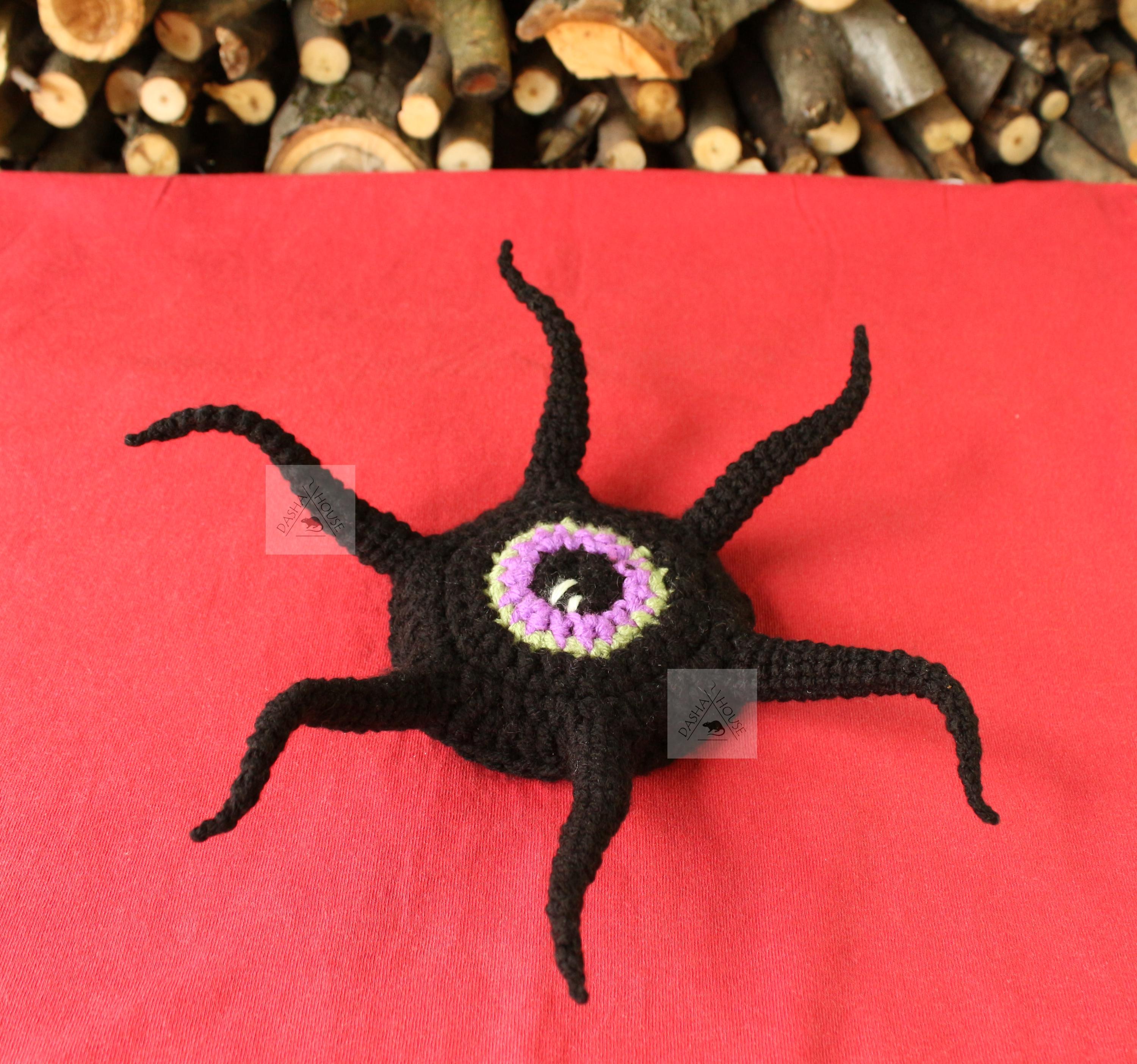 30 3D Crochet Patterns for Texture, Shape, and Standout Handmade Projects 23 Pop-Up Halloween Eyed Tentacle Coaster
