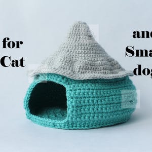 Cozy Crochet Cat House Pattern/ Small dog bed (PDF Download)