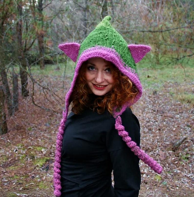 Elf fairy hood crochet pattern/ Forest hat/ Horned Cowl crochet (PDF Download) image 3