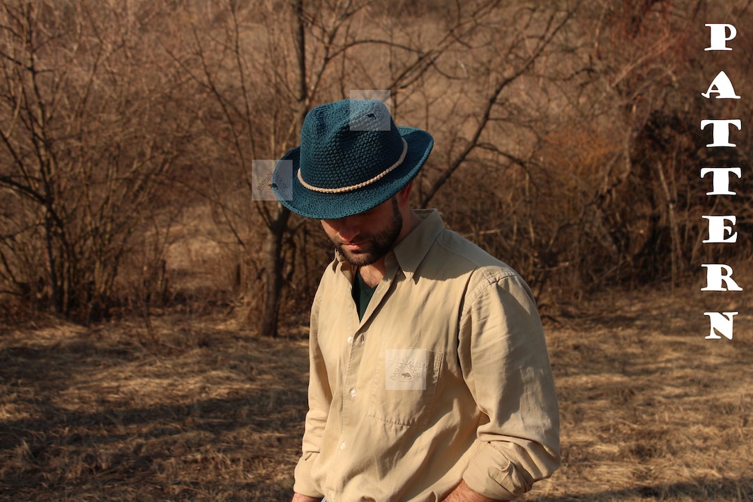 Fedora Pdf Crochet Fedora Hat Pattern/ Sunhat for Men and Women/ Cowboy Hat DIY ...