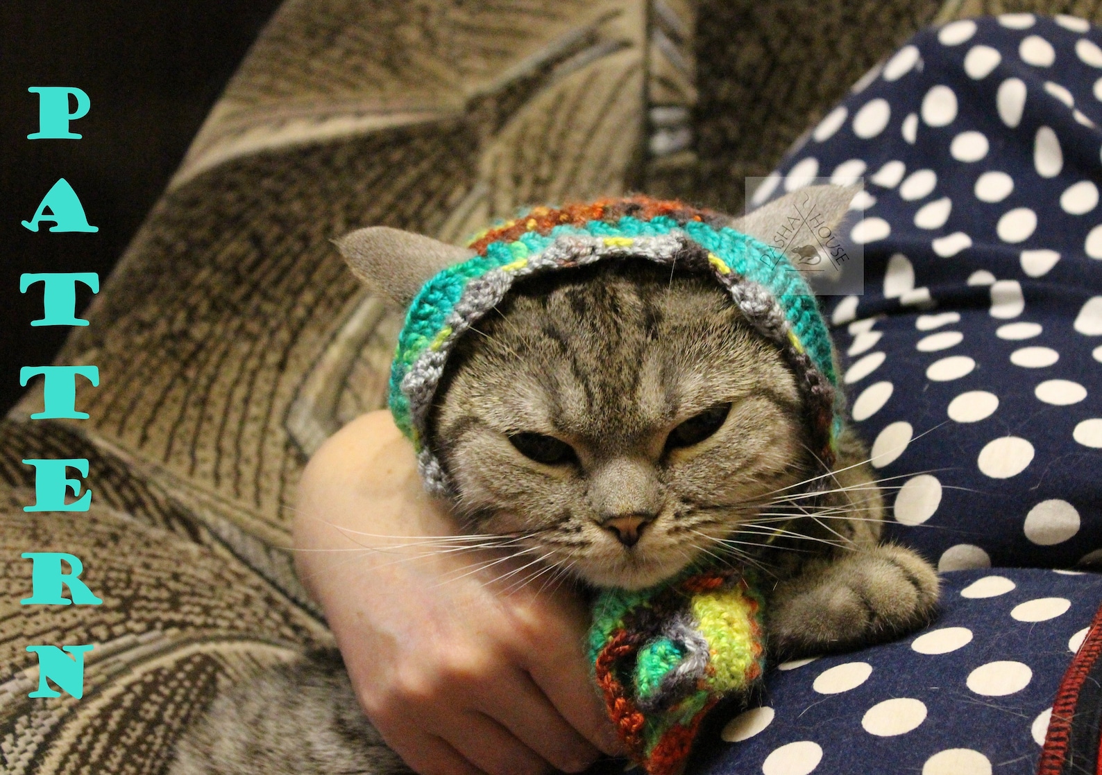 Babushka Scarf Cat Crochet Pattern/ Shawl Wrap for Cat Small Etsy