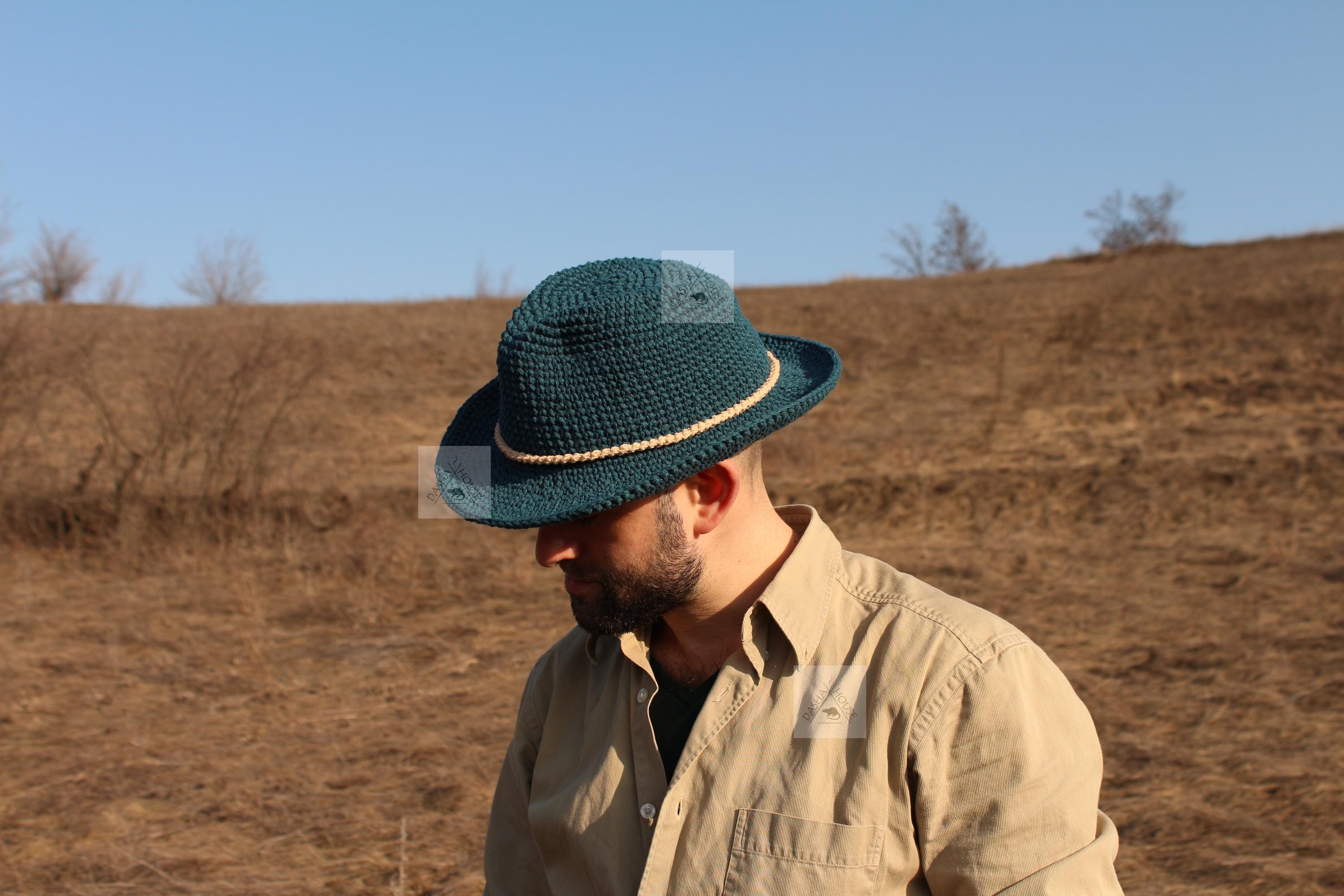 Fedora Pdf Crochet Fedora Hat Pattern/ Sunhat for Men and Women/ Cowboy Hat DIY ...