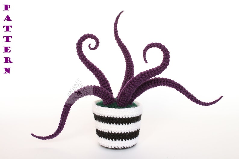 Monster plant crochet pattern/ Succulent Crochet Pattern/ Amigurumi creepy plant decoration/ Succulent Plant for Home Decor/ Plant hand image 1