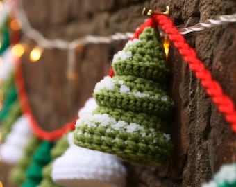 Christmas Tree Garland Crochet Pattern/ Easy Christmas Holiday Decor (PDF Download)