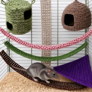 Crochet Small Pet Cage Set PDF Patterns: Hamster, Rat, Gecko 4 in 1 bundle