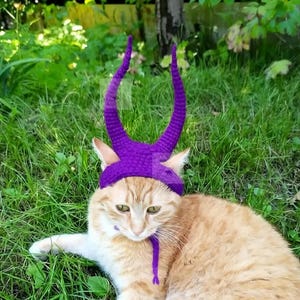 Cat Hat with Horns Crochet Pattern/ Funny Pet Costume/ Dog Devil Horns (PDF Download) image 11