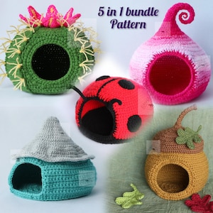 Small Pet House PDF Crochet Patterns: 5-in-1 Bundle (Digital Download)
