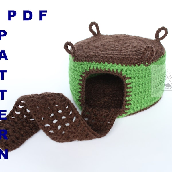 Sugar glider bonding pouch/ Hamster hideout/ Rat hammock cube/ Leopard gecko hide/ Small parrot, Bird nest/ Crochet PDF PATTERN for pet