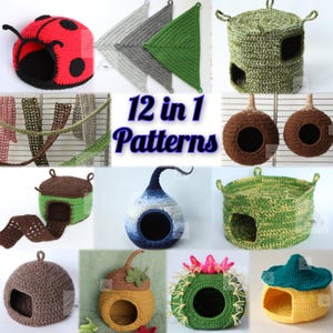 12 in 1 Crochet Pet Cage Set Pattern/ Hideout for small pets (PDF Download)